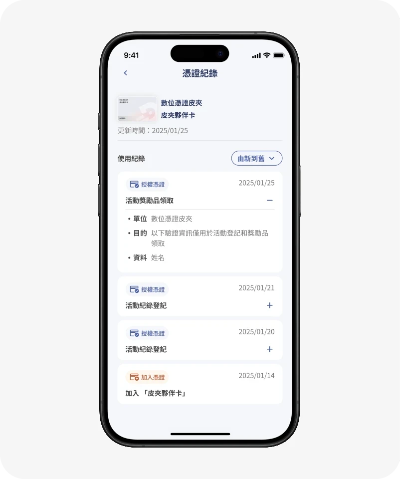 清楚的了解憑證使用紀錄
